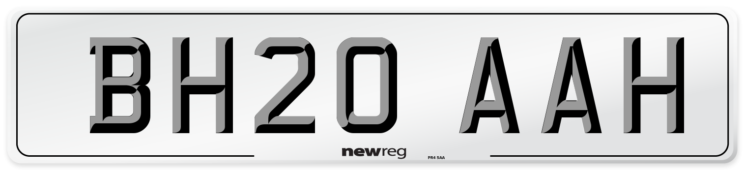 BH20 AAH Number Plate from New Reg